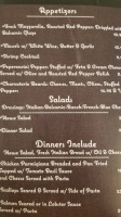 Pieros Pasta House menu