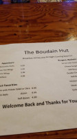 The Boudain Hut menu