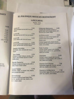 El Palenque Mexican menu