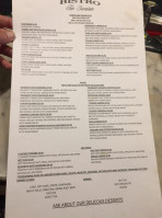 Bistro 217 menu