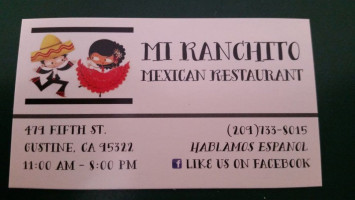 Mi Ranchito menu