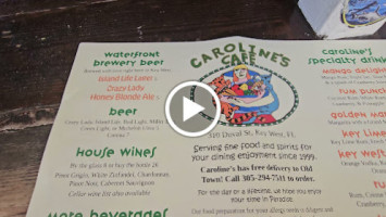 Caroline's Other Side menu