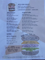 The Bagel Bistro menu