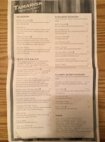 Tamarisk menu