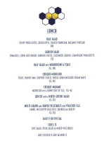 Blue Honey Bistro menu