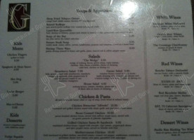 Gages Steak House menu