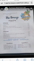 The Breeze Waterfront Cafe menu