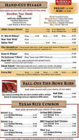 Texas Roadhouse menu
