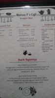Marcus P's Cafe menu