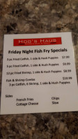 Hog's Haus Sports Grill menu