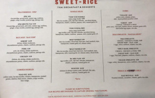 Sweet Rice menu