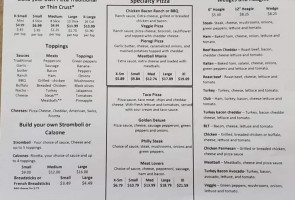 Golden Pizza menu