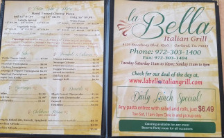 La Bella Italian Grill menu