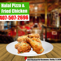 Halal Fried Chicken Pizza food