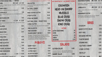 Crawfish Shack Oyster menu