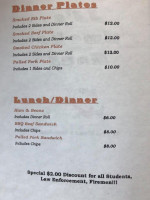 Jj's Smokehauz menu