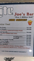 Joe Rouer's menu