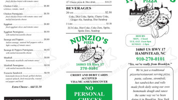 Nunzio's Pizza inside