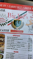 Big Joe's Pizza Pasta menu