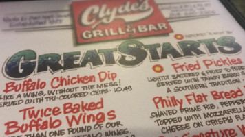 Clyde's Grill And menu
