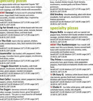 Pizza Bella menu