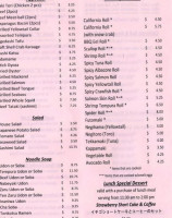 Sushi Robata menu