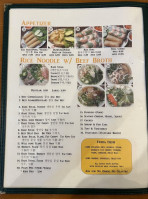 Pho Hana menu