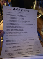 The Plimoth menu