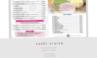 Sushi Cruise menu