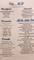 Peggy Sue's Diner menu