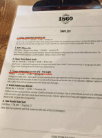 1860 Taproom Bottleshop menu