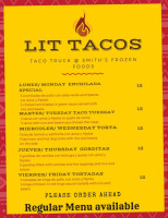 Lit Tacos menu