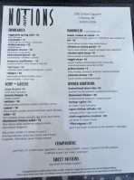 Notions menu