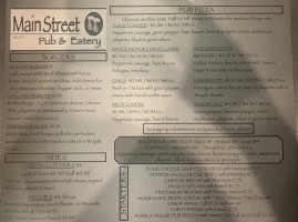 Main Street Pub Eatery menu