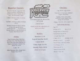 Riverview menu