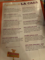 El Chaparral Mexican menu