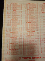 Top's China menu