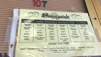 Sunnyside menu