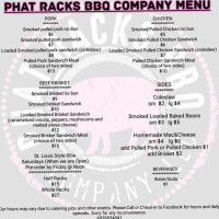 Phat Racks Bbq Company menu