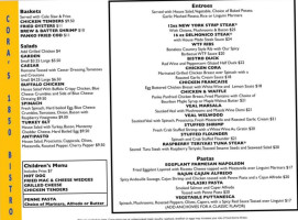 Coras 1850 Bistro menu