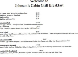 Johnson's Cabin Grill menu