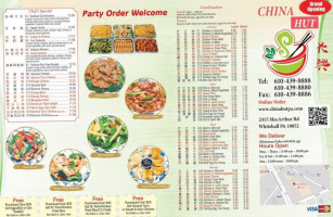 China Hut menu