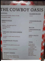 The Cowboy Oasis Cafe menu