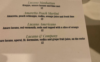Lucano menu