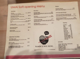 Umai Ramen And Rice Bowl menu