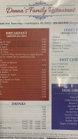 Donna's Family menu
