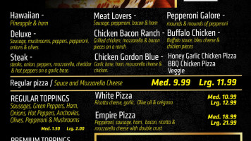 Empire Pizzas Wings menu