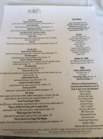 Relish Restaurant And Wine Bar menu