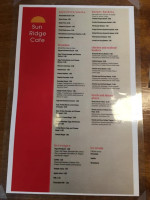 Sun Ridge Cafe menu