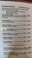 Fajitas Mexican menu